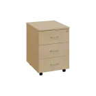 BKC 1 - 00  kontejner pojízdný, 3-zásuvkový, deska 18 mm, centrální zámek, javor horský